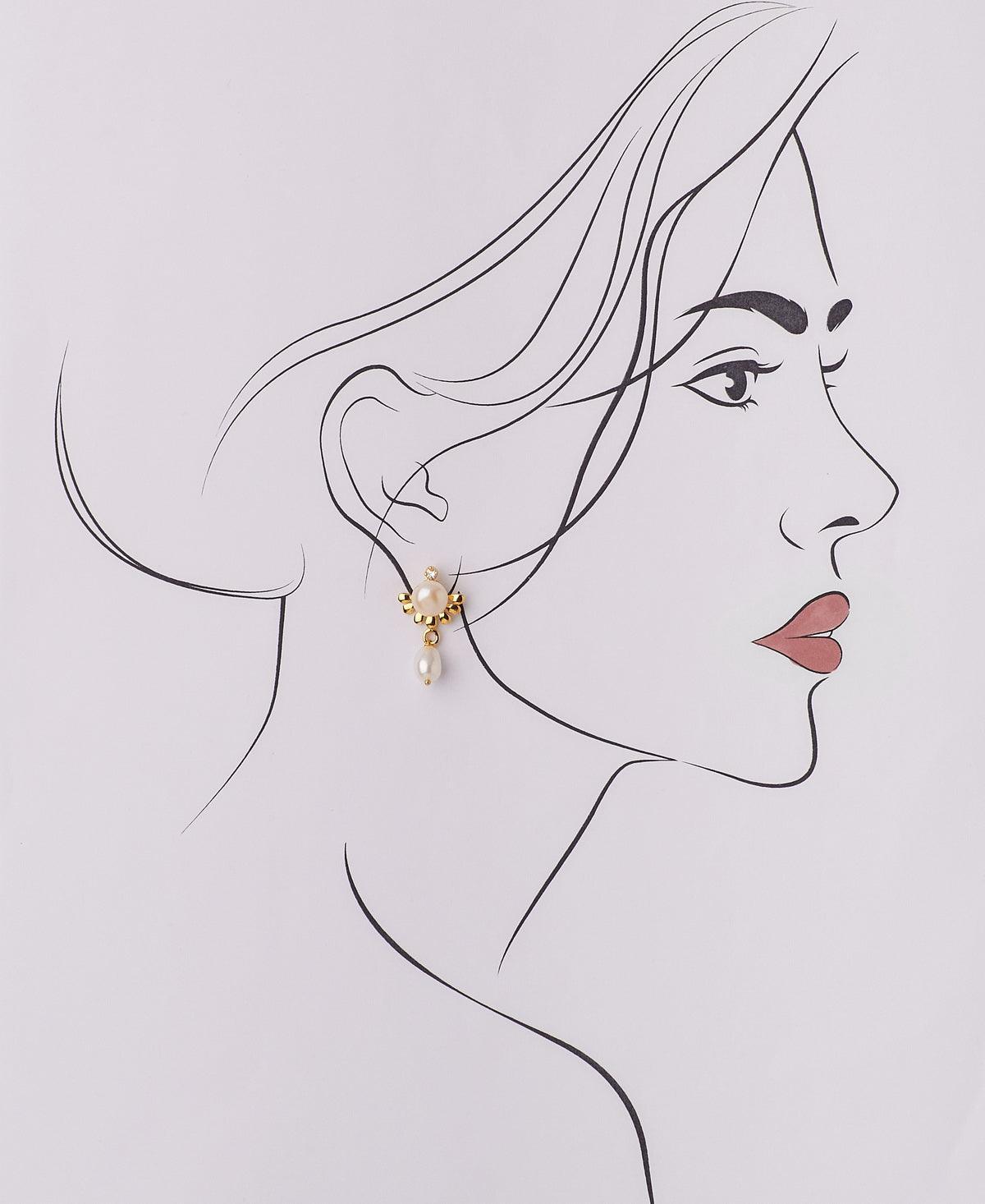 Trendy Hanging Pearl Earring - Chandrani Pearls