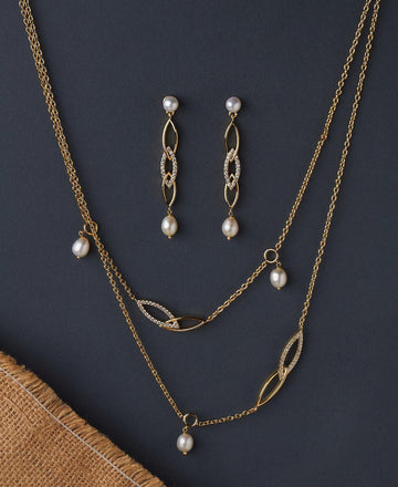 Trendy Metallic Chain Set - Chandrani Pearls