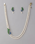 Trendy Peacock Real Pearl Necklace Set - Chandrani Pearls