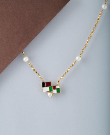 Trendy Pearl Enamel Pendant - Chandrani Pearls