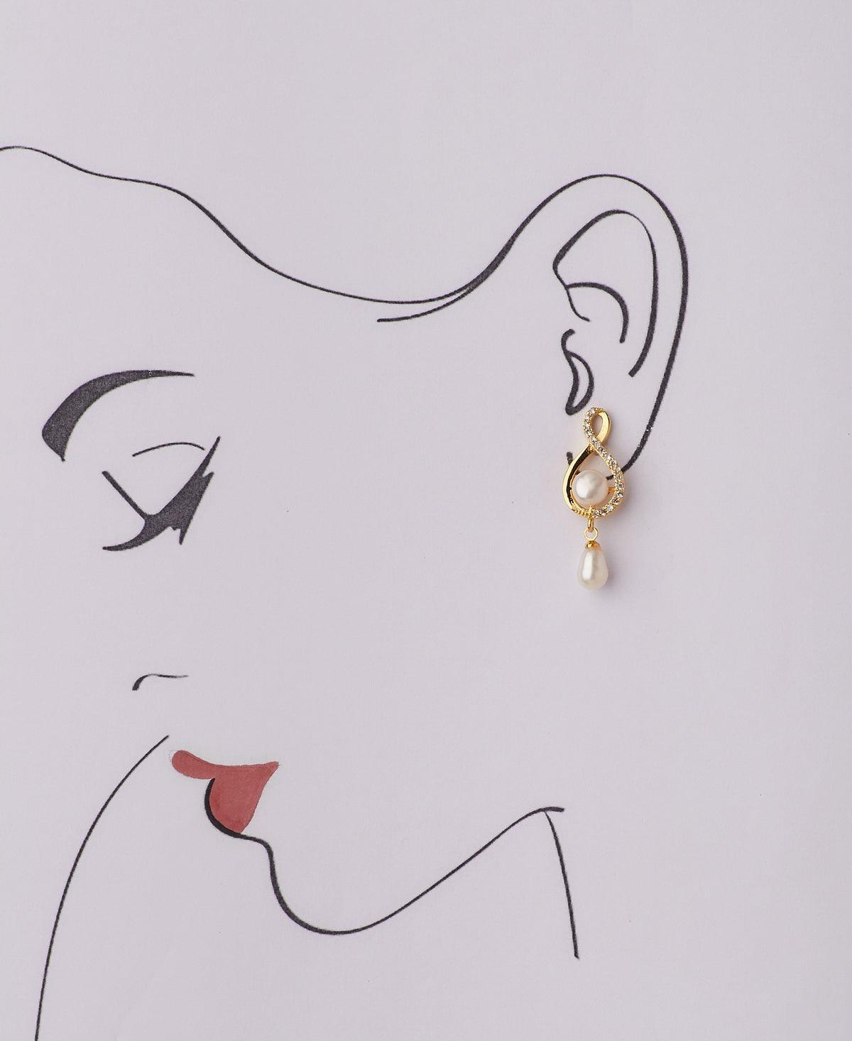 Trendy Pearl Hanging Earring - Chandrani Pearls