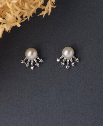 Trendy Pink Pearl Stud Earring - Chandrani Pearls