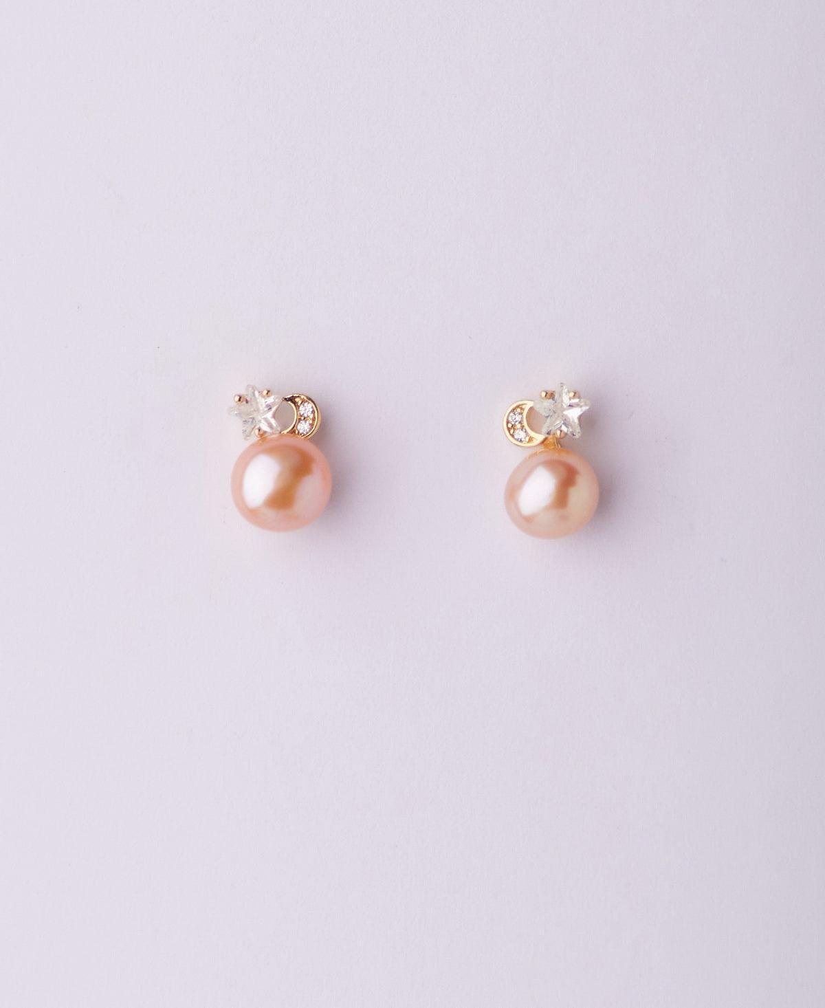 Trendy Pink Pearl Stud Earring - Chandrani Pearls