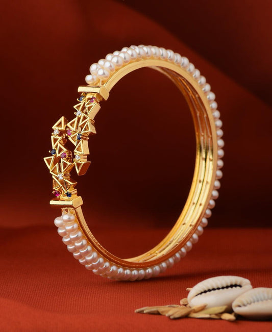 Trendy Real Pearl Bangle - Chandrani Pearls