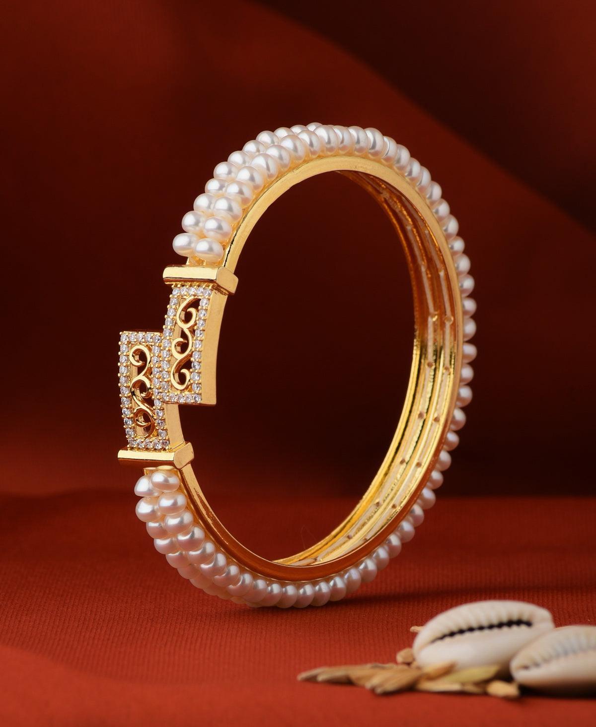 Trendy Real Pearl Bangle - Chandrani Pearls