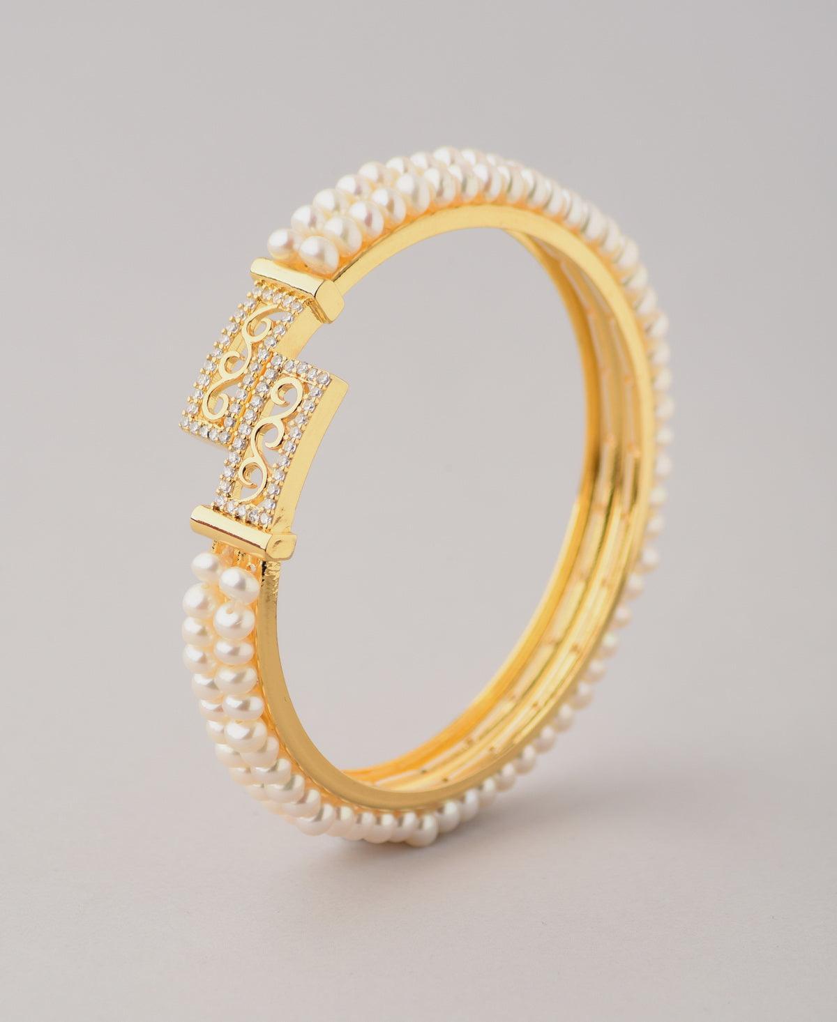 Trendy Real Pearl Bangle - Chandrani Pearls