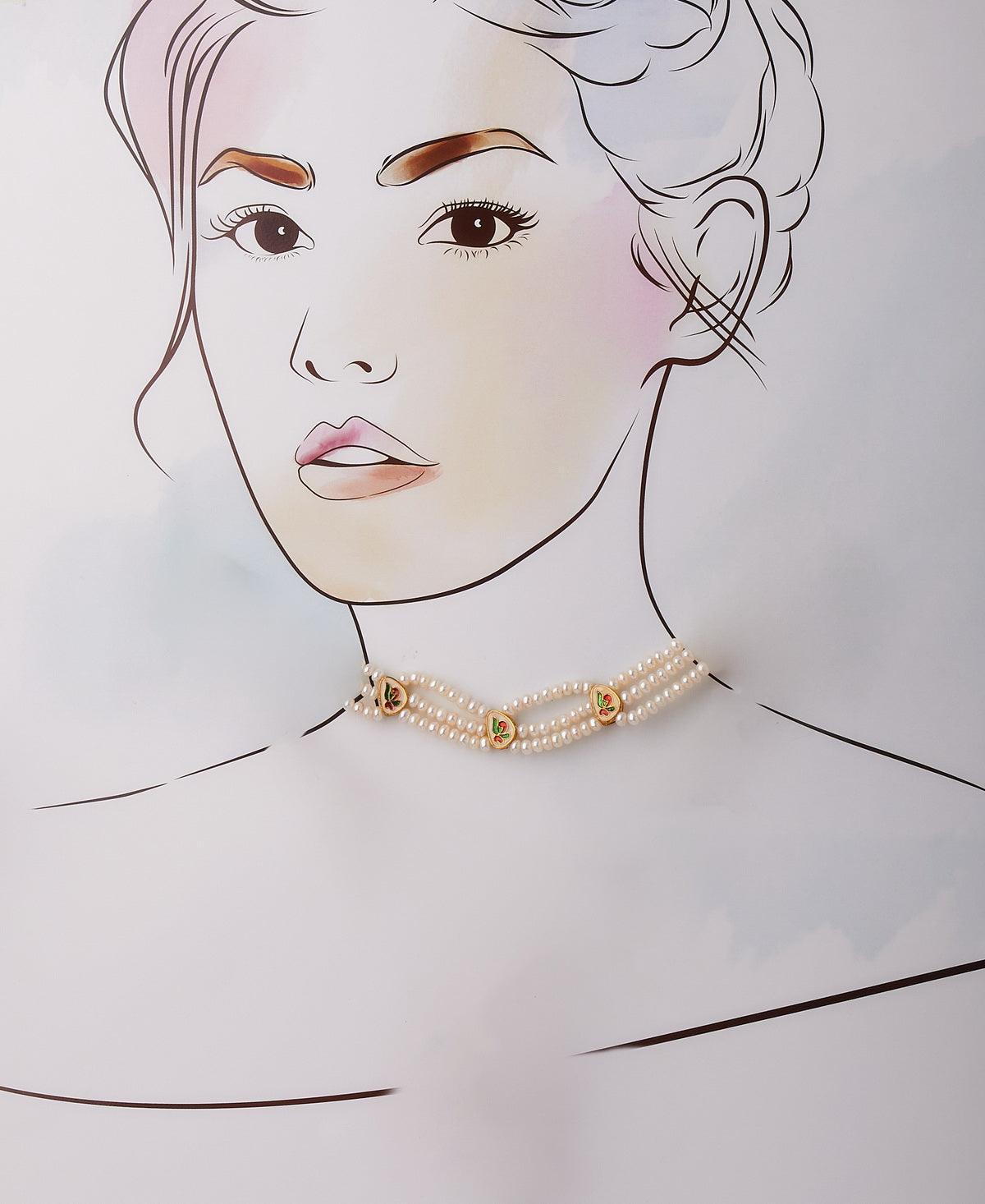 Trendy Real Pearl Necklace Choker - Chandrani Pearls