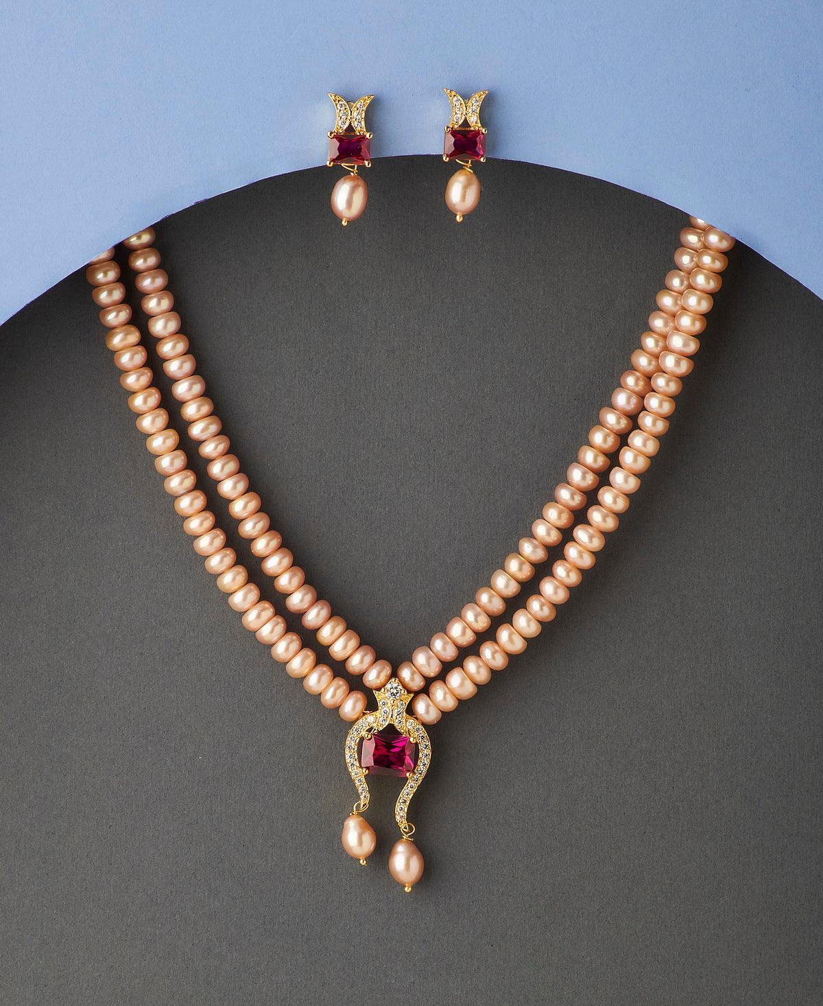 Trendy Real Pearl Necklace Set - Chandrani Pearls