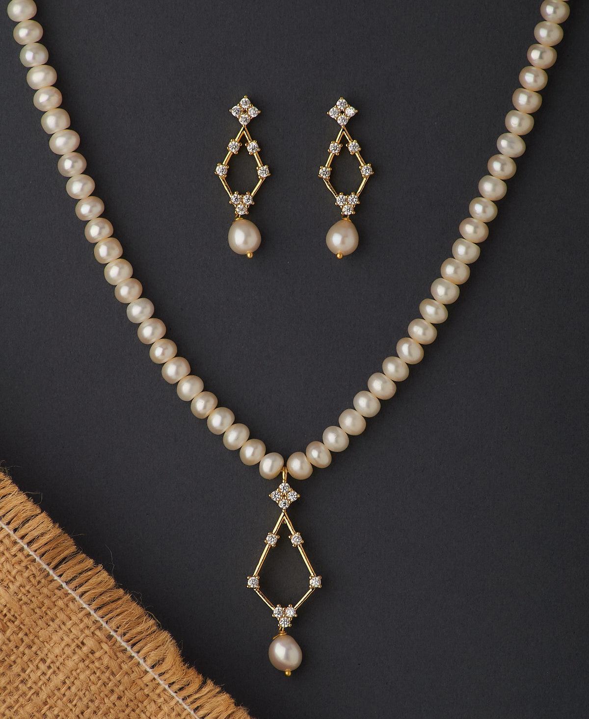 Trendy Real Pearl Necklace Set - Chandrani Pearls