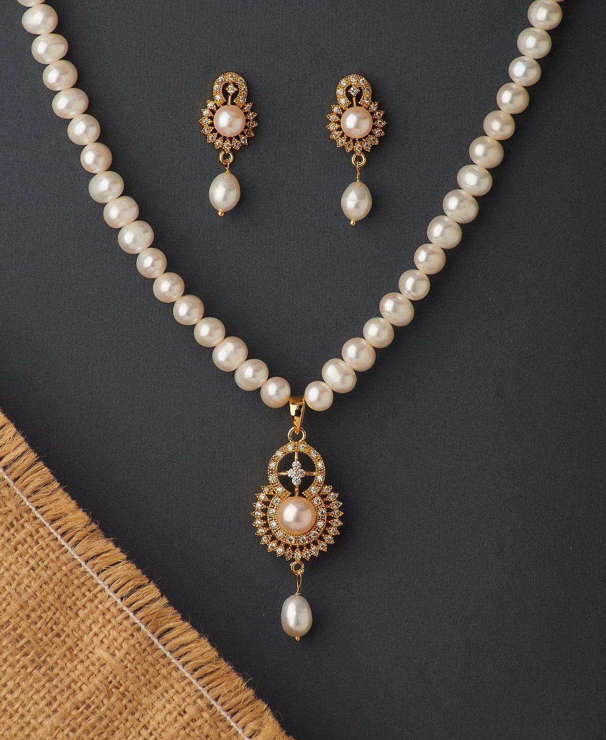 Trendy Real Pearl Necklace Set - Chandrani Pearls