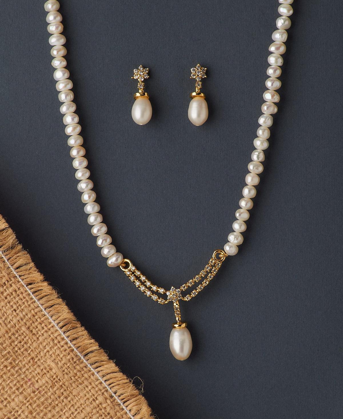 Trendy Real Pearl Necklace Set - Chandrani Pearls