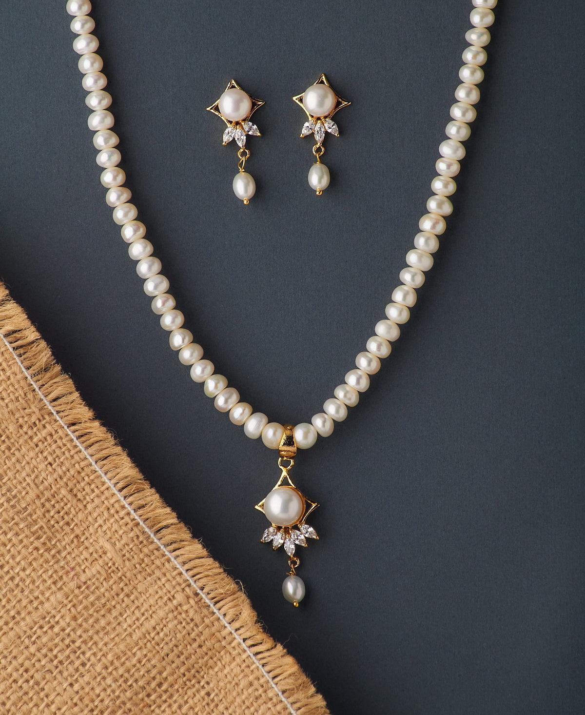 Trendy Real Pearl Necklace Set - Chandrani Pearls