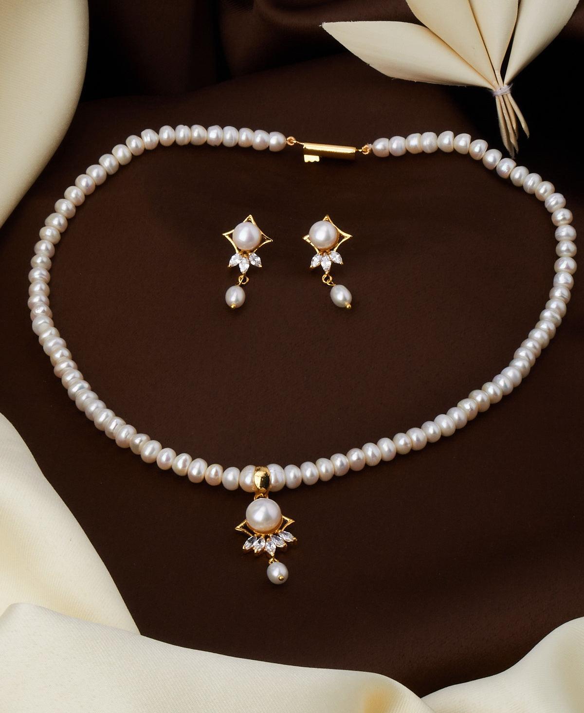 Trendy Real Pearl Necklace Set - Chandrani Pearls