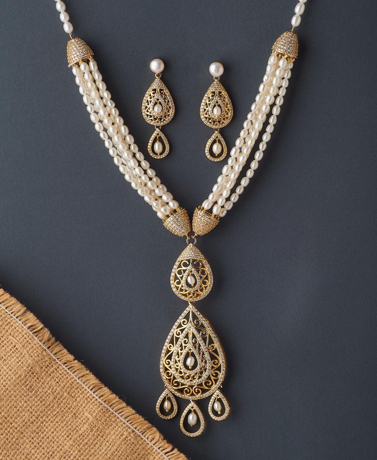 Trendy Real Pearl Necklace Set - Chandrani Pearls