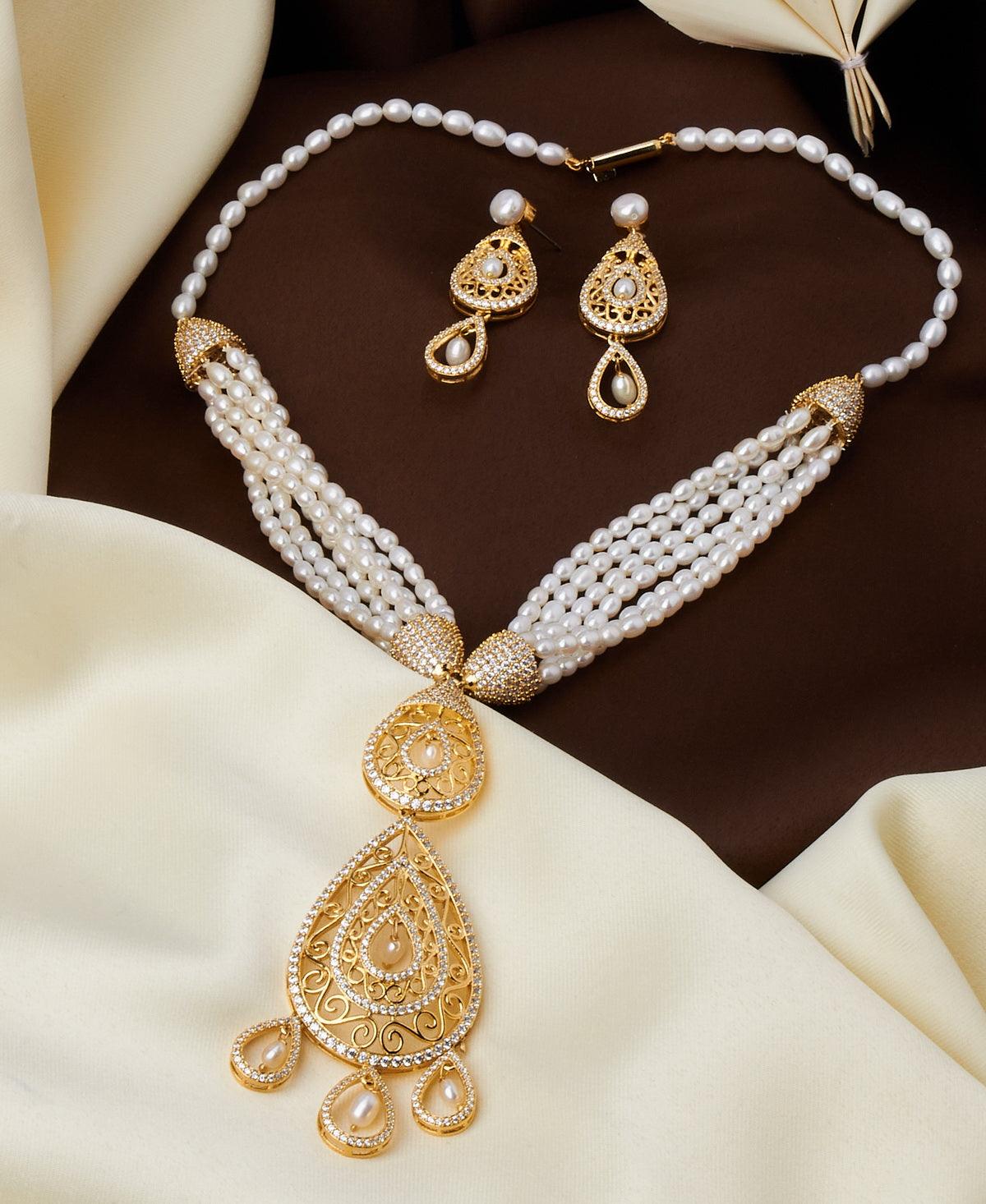 Trendy Real Pearl Necklace Set - Chandrani Pearls