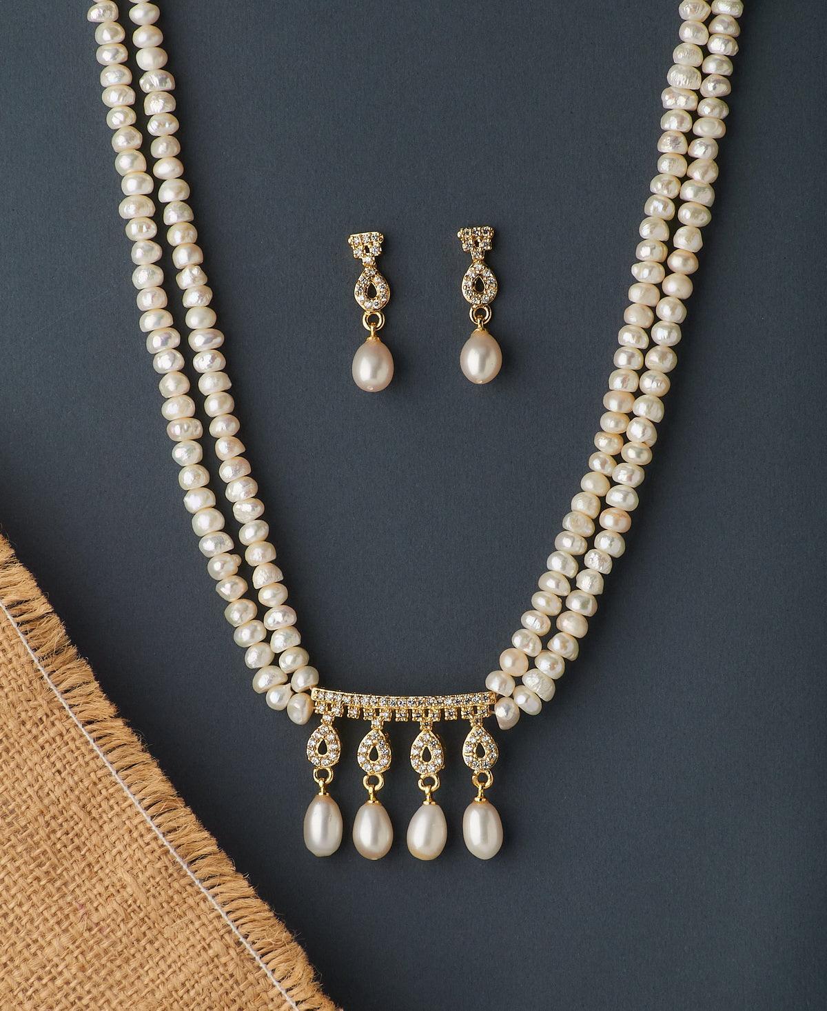 Trendy Real Pearl Necklace Set - Chandrani Pearls