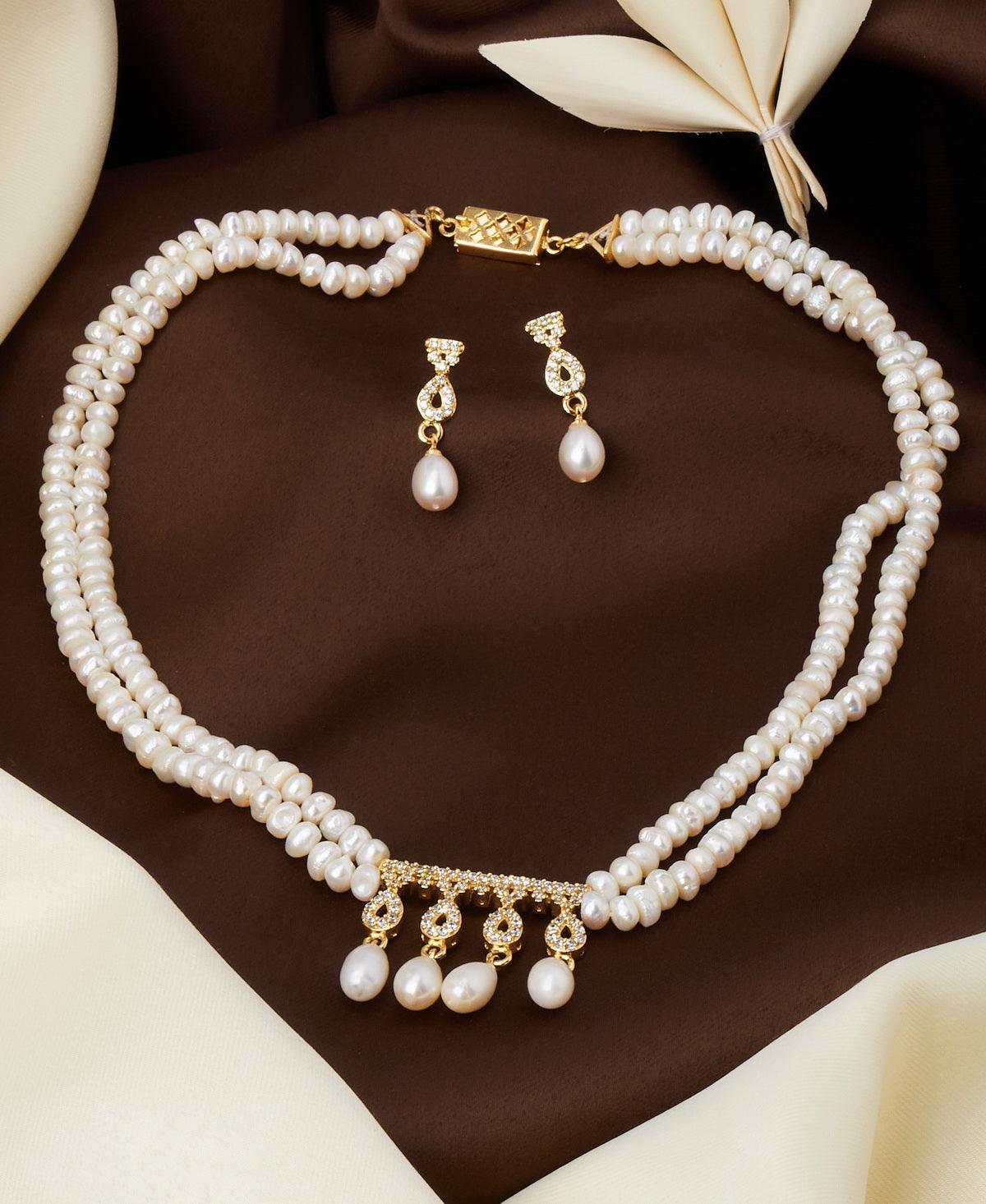 Trendy Real Pearl Necklace Set - Chandrani Pearls