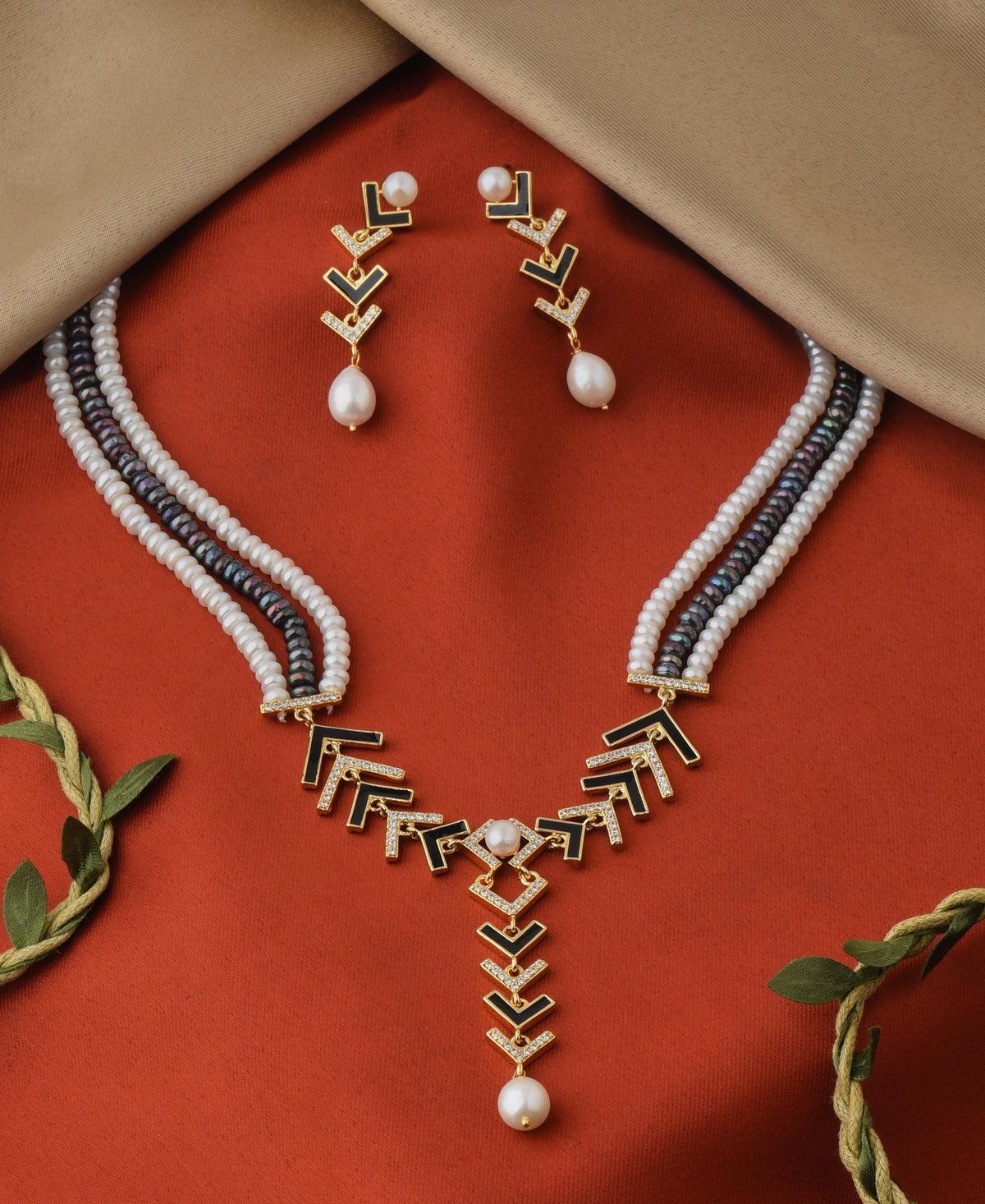 Trendy Real Pearl Necklace Set - Chandrani Pearls