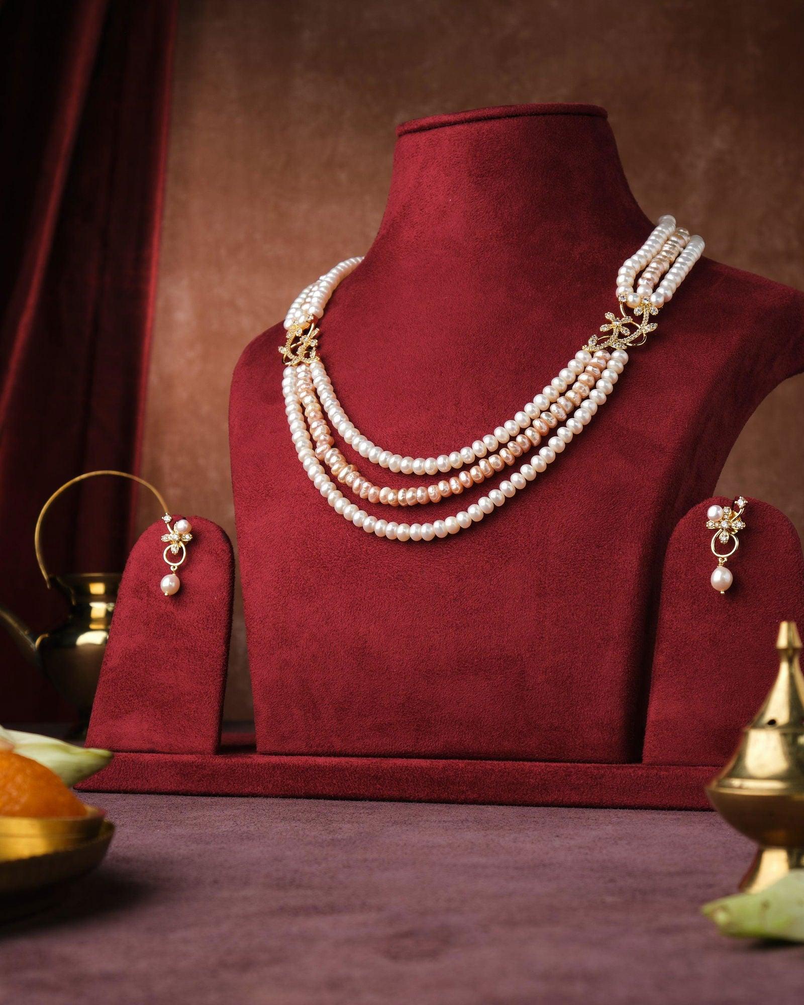 Trendy Real Pearl Necklace Set - Chandrani Pearls