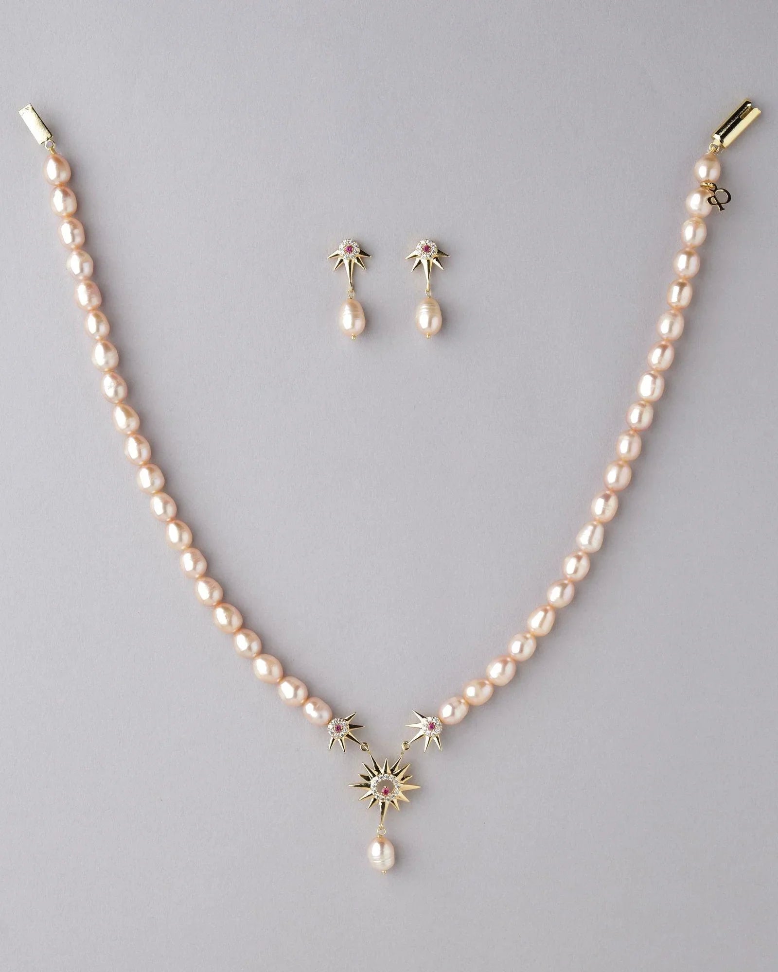 Trendy Real Pearl Necklace Set - Main Image