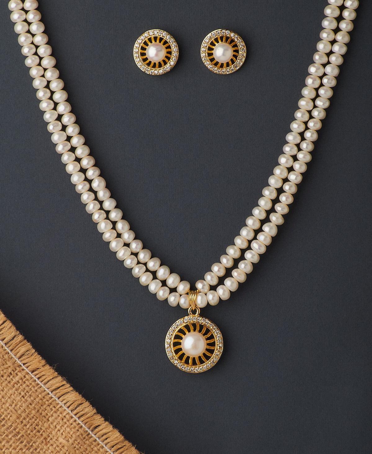 Trendy Real Pearl Pendant Set - Chandrani Pearls