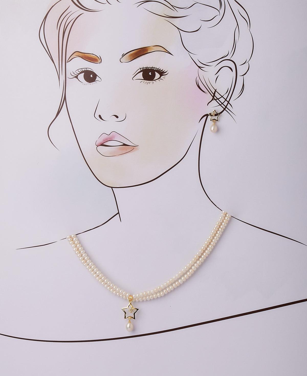 Trendy Real Pearl Pendant Set - Chandrani Pearls