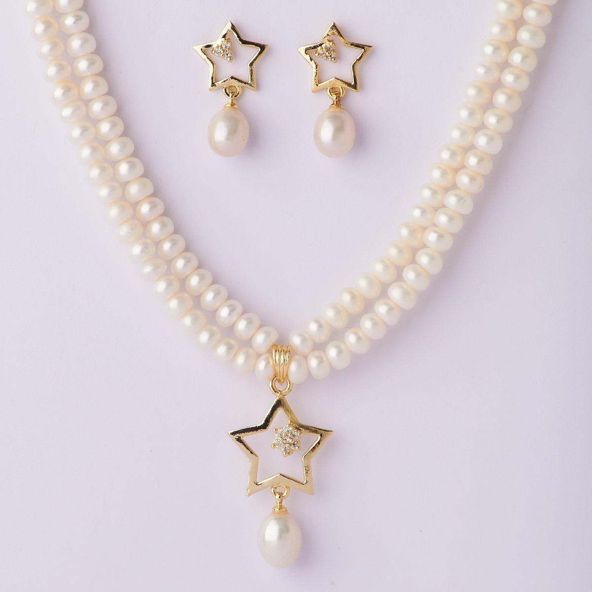 Trendy Real Pearl Pendant Set - Chandrani Pearls