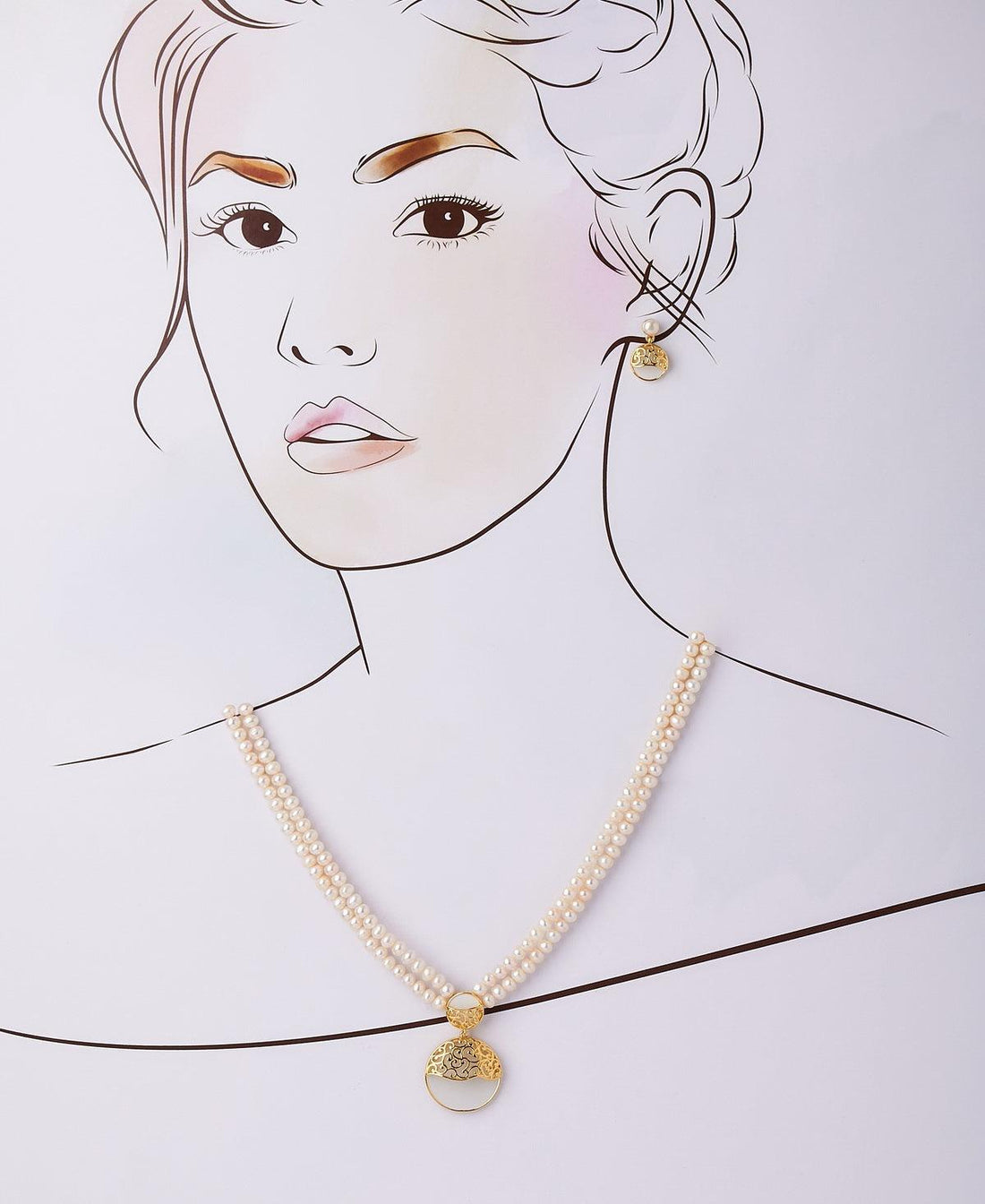 Trendy Real Pearl Pendant Set - Chandrani Pearls
