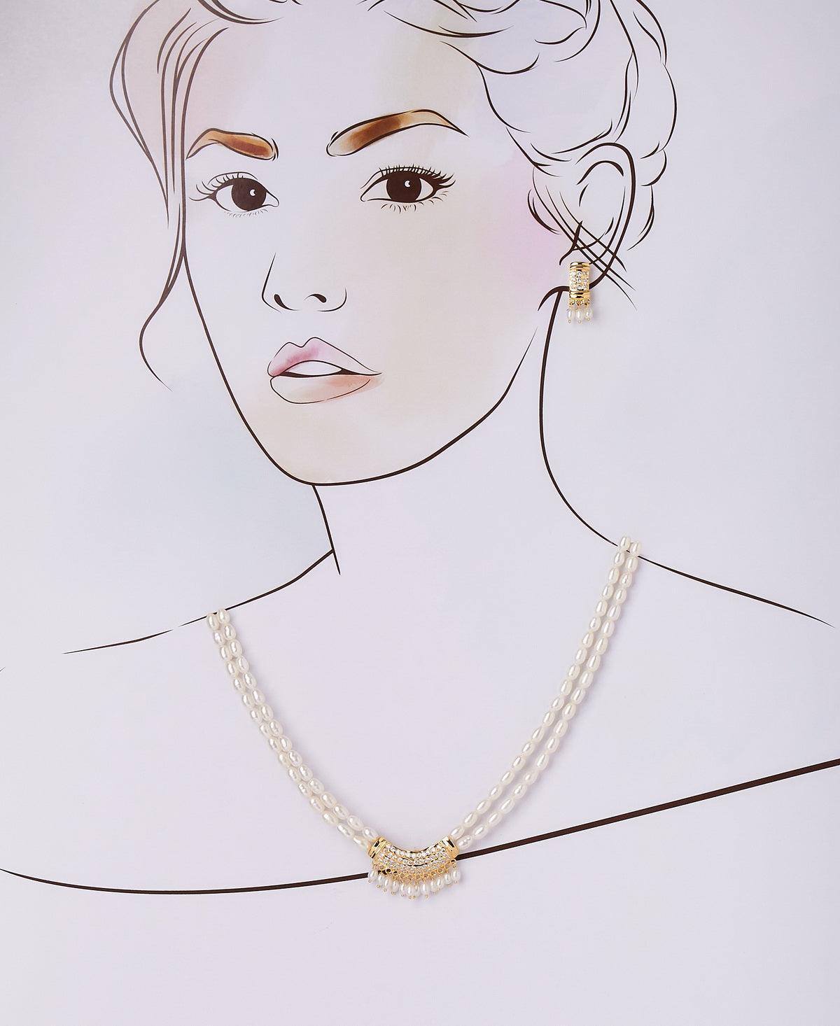 Trendy Real Pearl Pendant Set - Chandrani Pearls