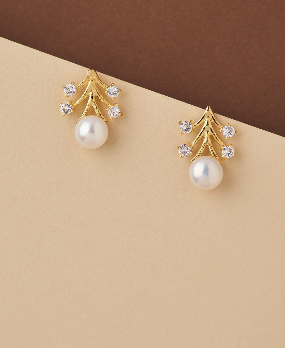 Trendy Real Pearl Stud Earring - Chandrani Pearls
