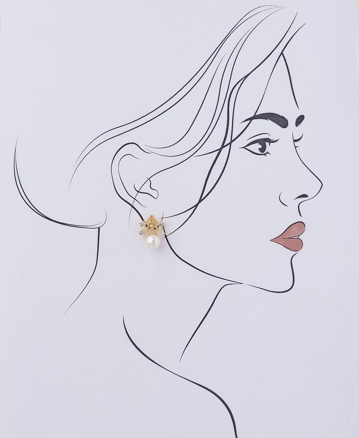 Trendy Real Pearl Stud Earring - Chandrani Pearls