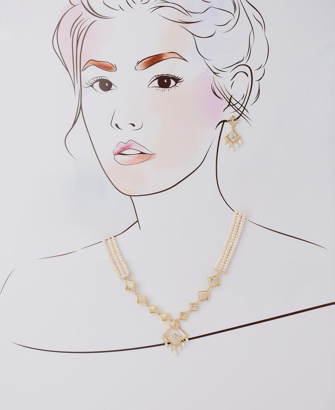 Trendy Regal Real Pearl Necklace Set - Chandrani Pearls