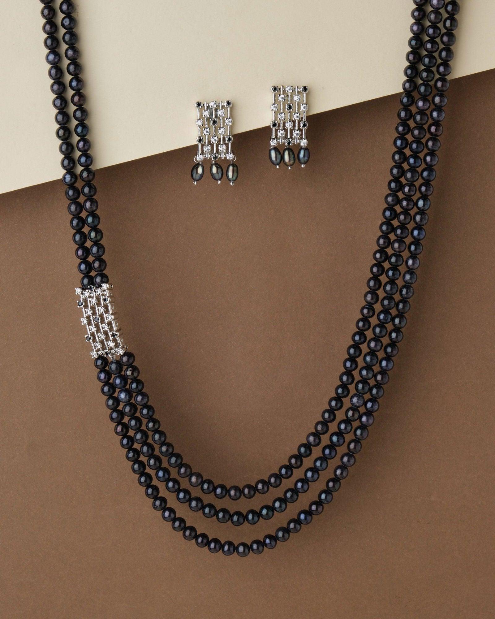 Trendy Side Pearl Necklace Set - Chandrani Pearls