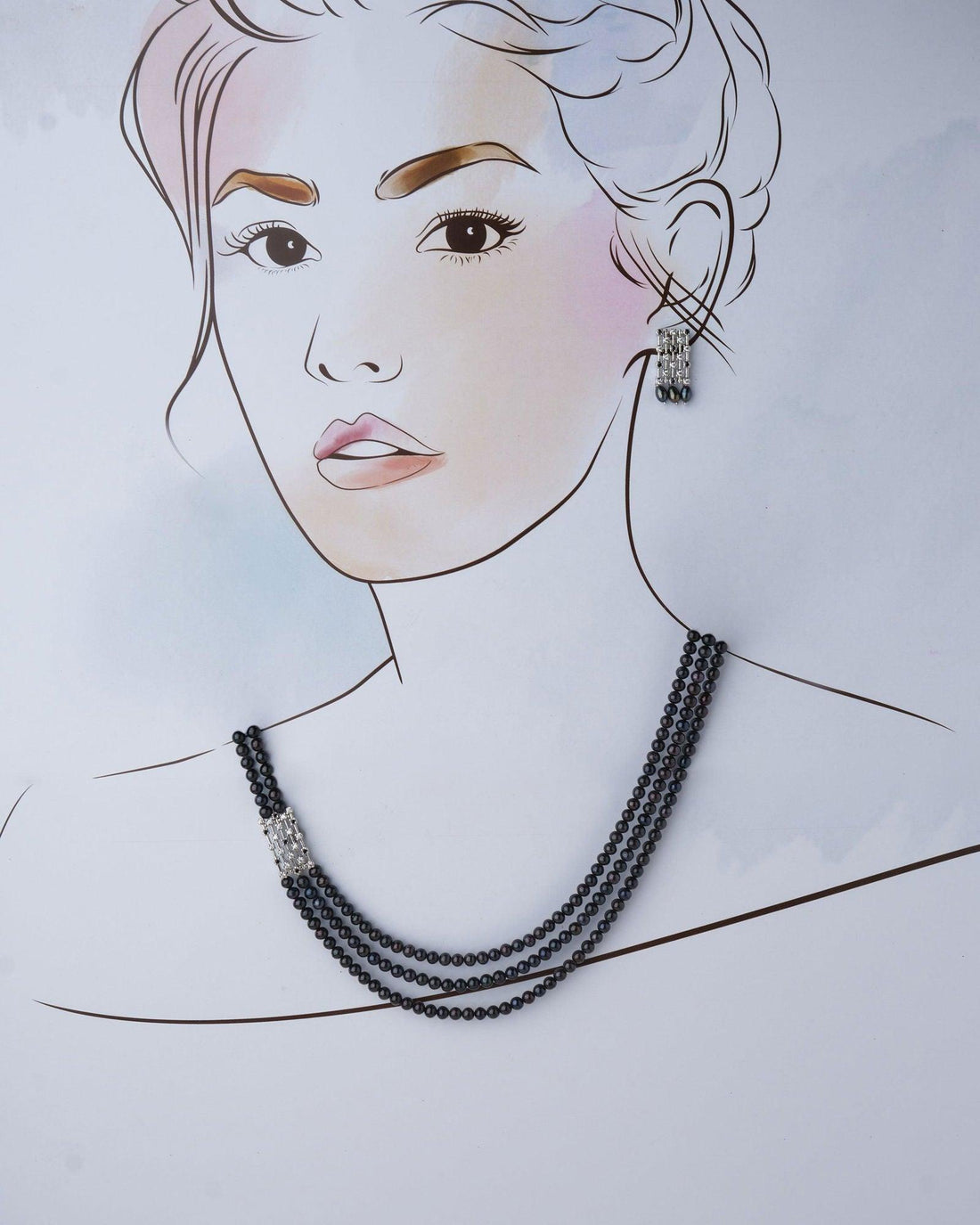 Trendy Side Pearl Necklace Set - Chandrani Pearls