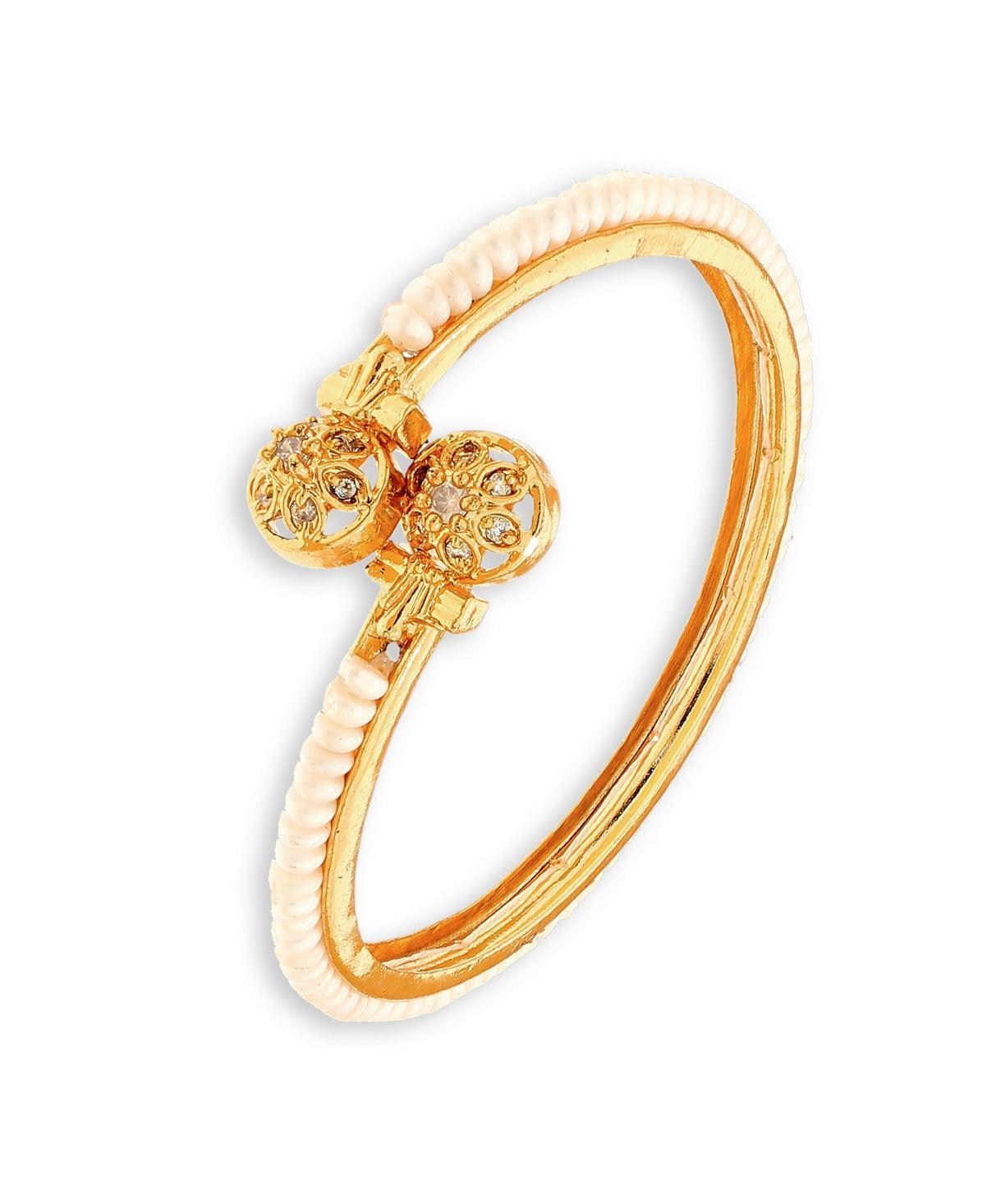 Trendy Stone Studded Pearl Bangle - Chandrani Pearls