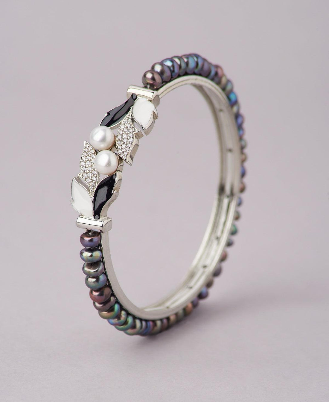 Trendy Stone Studded Pearl Bangle - Chandrani Pearls