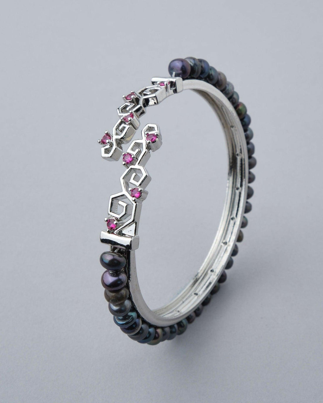 Trendy Stone Studded Pearl Bangle - Chandrani Pearls