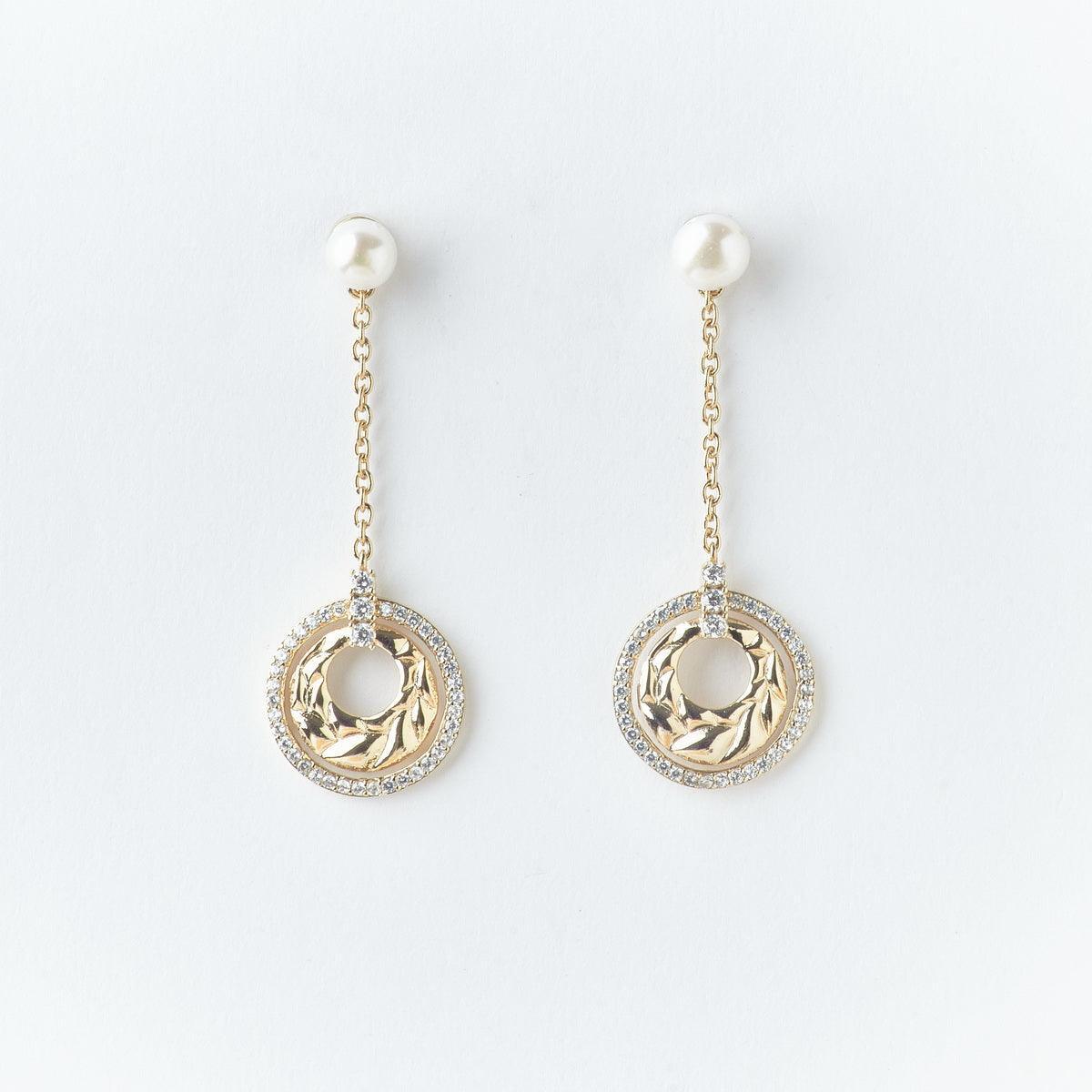 Trendy Stone Studded Pearl Earring - Chandrani Pearls