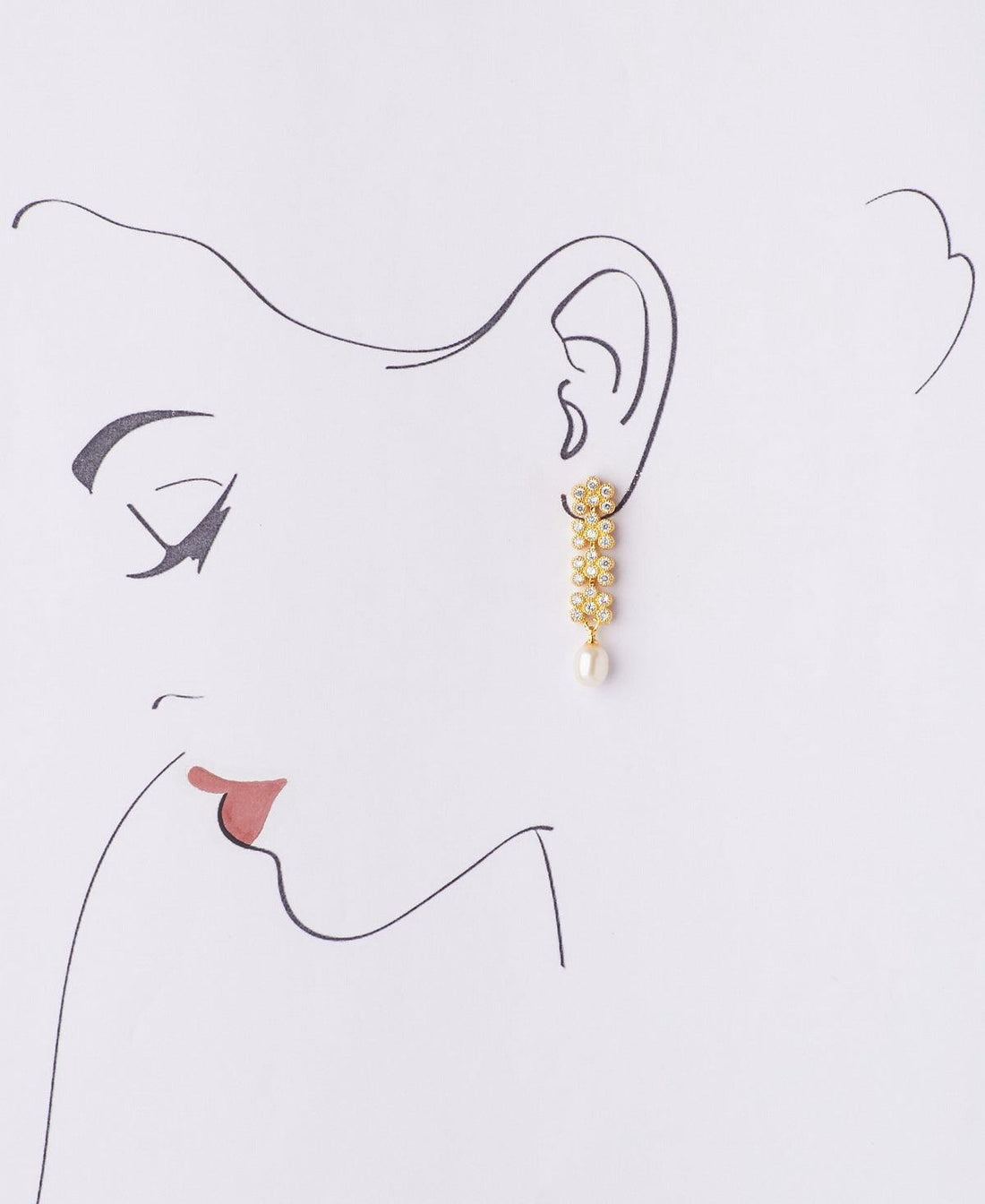 Trendy Stone Studded Pearl Earring - Chandrani Pearls