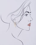 Trendy Stone Studded Pearl Earring - Chandrani Pearls