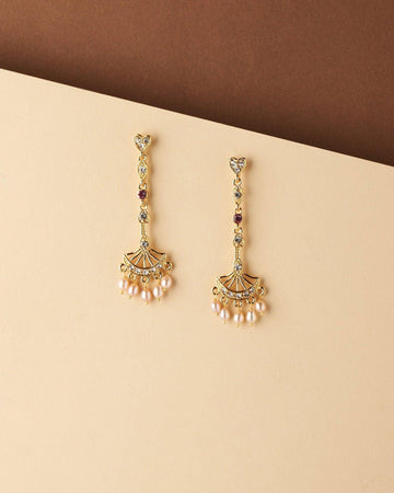 Trendy Stone Studded Pearl Earring - Chandrani Pearls