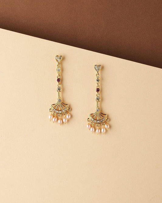 Trendy Stone Studded Pearl Earring - Chandrani Pearls