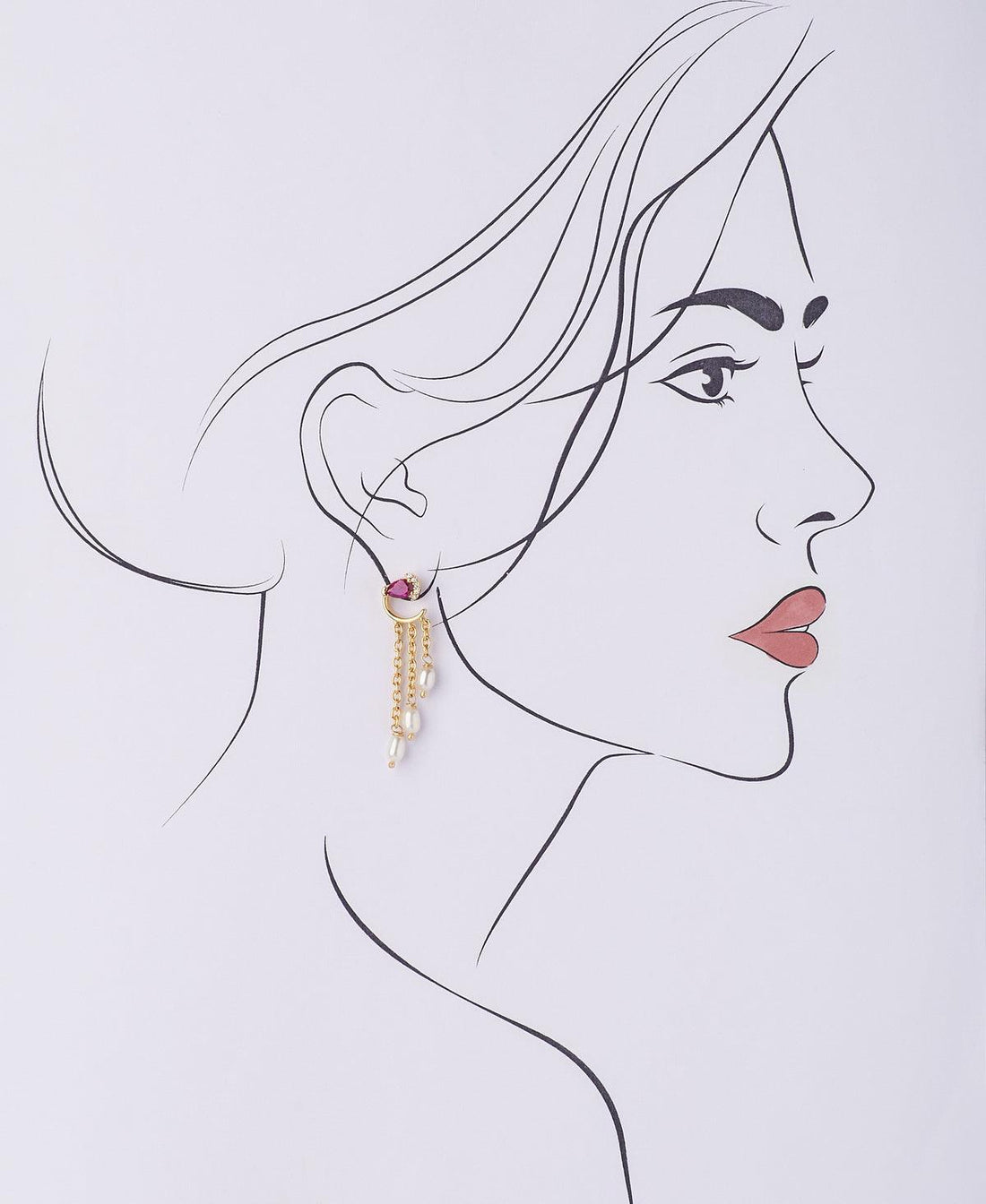 Trendy Stone Studded Pearl Hanging Earring - Chandrani Pearls