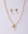 Trendy Stone Studded Pearl Necklace Set - Chandrani Pearls