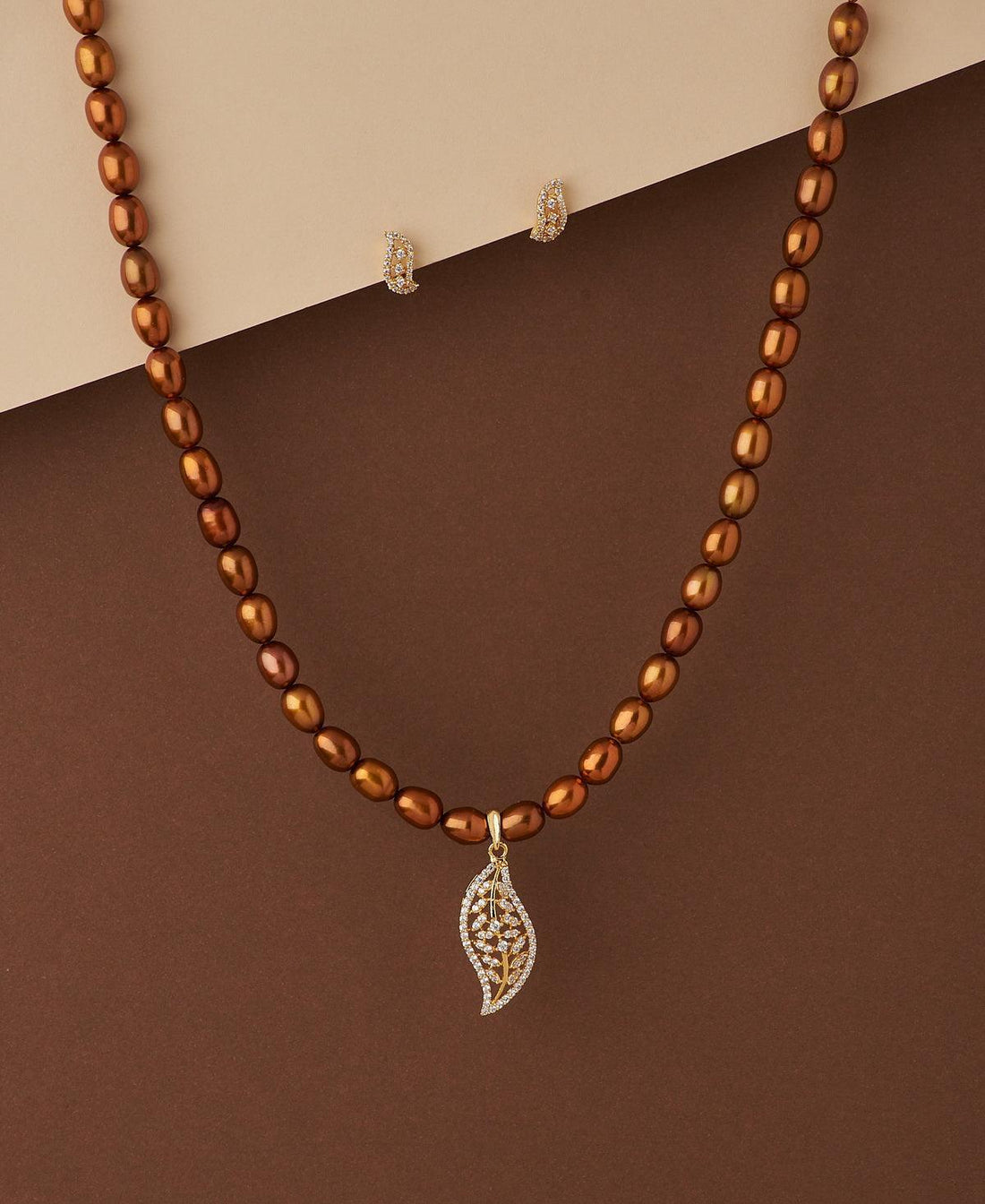 Trendy Stone Studded Pearl Necklace Set - Chandrani Pearls