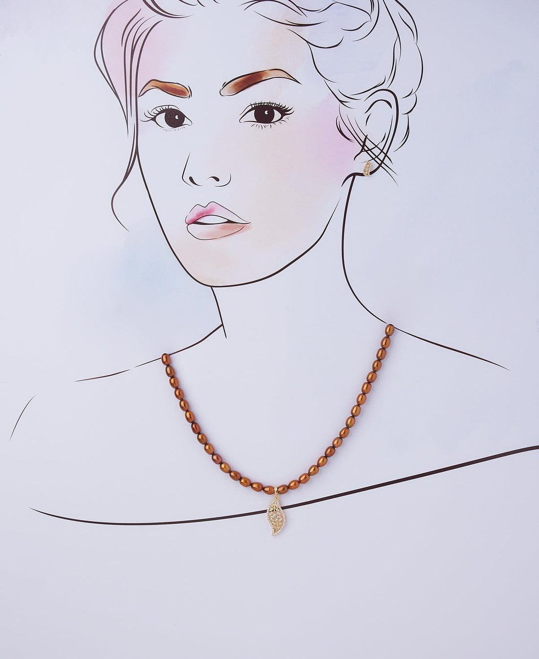 Trendy Stone Studded Pearl Necklace Set - Chandrani Pearls