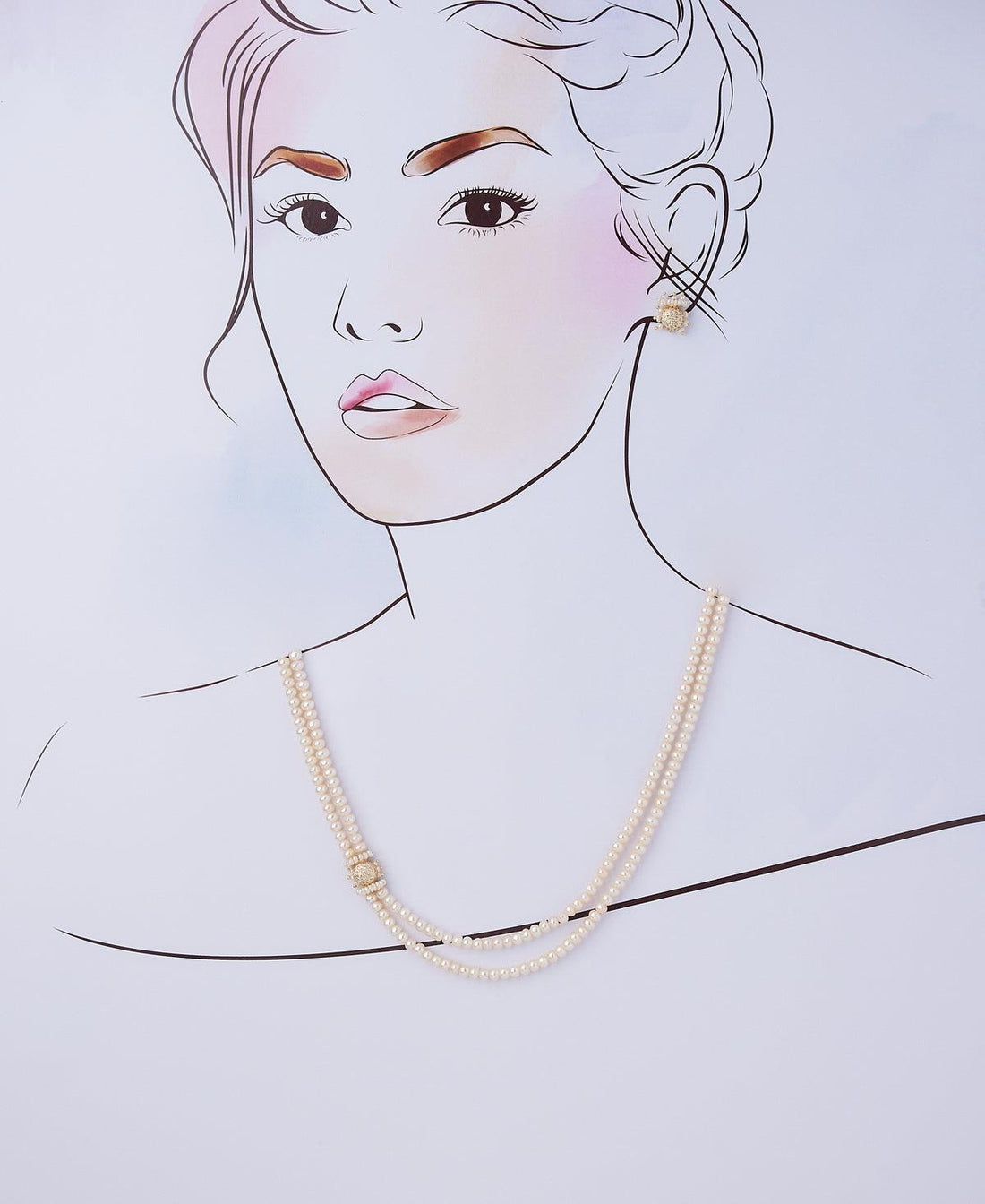 Trendy Stone Studded Pearl Necklace Set - Chandrani Pearls