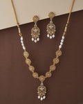 Trendy Stone Studded Pearl Necklace Set - Chandrani Pearls