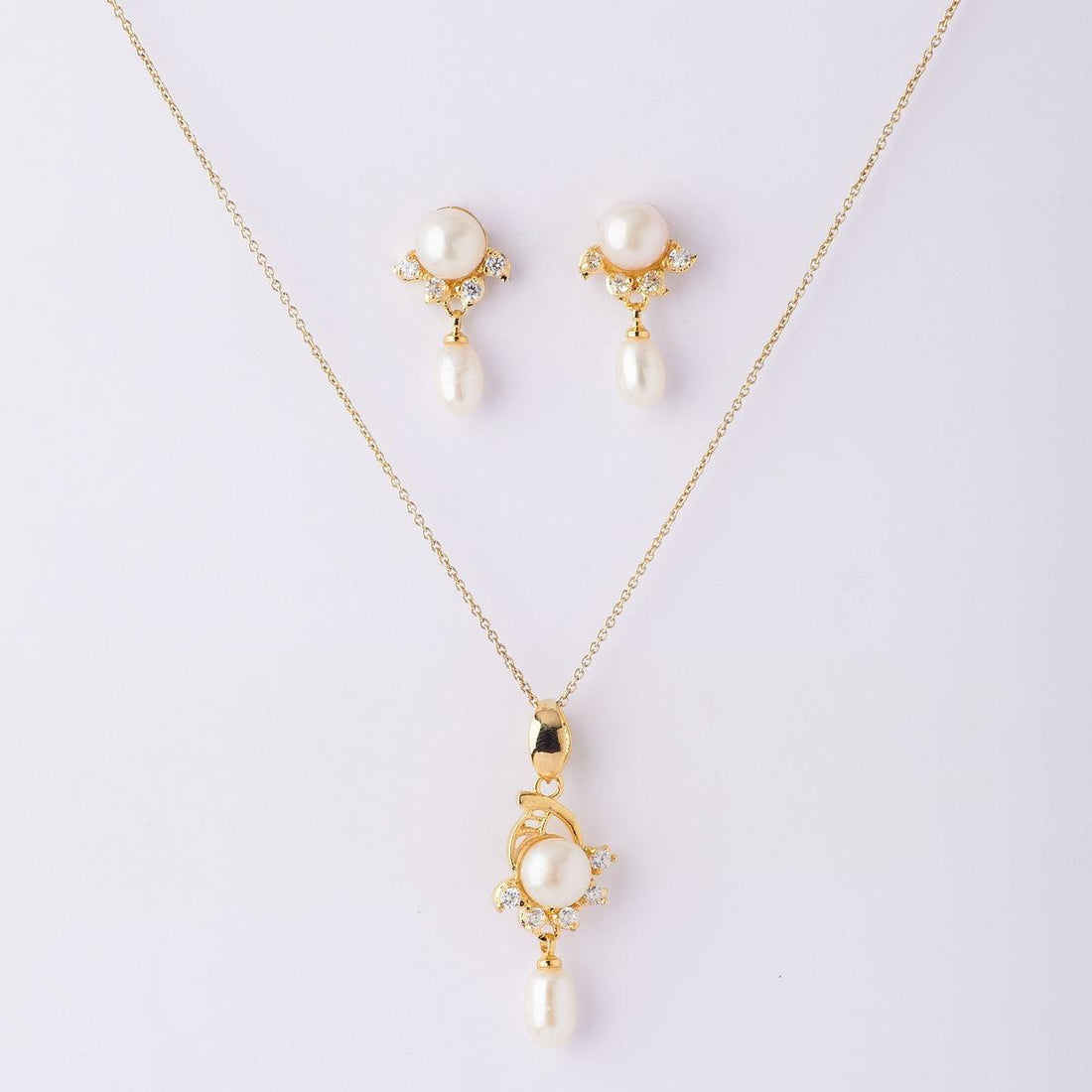 Trendy Stone Studded Pearl Pendant Set - Chandrani Pearls