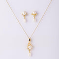 Trendy Stone Studded Pearl Pendant Set - Chandrani Pearls